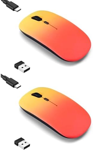 Seamless Productivity with 3 Pack Rosy Glow Red Wireless Bluetooth Mouse – Rechargeable, Silent, and Slim Dual Mode Mice for Laptop, Desktop, i Pad, and Mac – Perfect for On-the-Go Professionals and Students