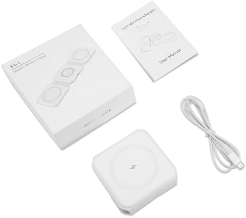 Ankilo 3-in-1 Mag Safe Travel Charger: Premium Foldable Wireless Charging Station for i Phone 15/14/13/12, Apple Watch, and Air Pods Pro – Rapid Multi-Device Power Hub with Magnetic Alignment for Ultimate Portability and Organization