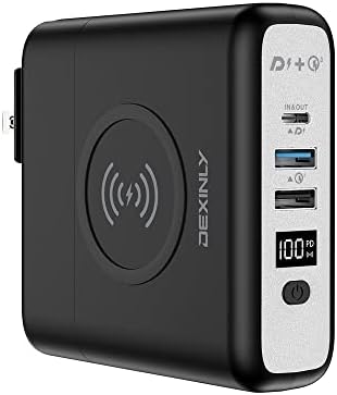 Ultimate 3-in-1 Portable Wireless Charger Power Bank – 10000 m Ah Fast Charging Wall Adapter with PD20 W USB-C and QC3.0 USB-A – Travel-Friendly External Battery Pack for i Phone, i Pad, and Android Devices – Enhanced Compatibility in Sleek Black Design