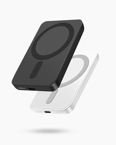 Miady Magnetic Power Bank: Ultra-Slim 5000 m Ah Mag Safe-Compatible Portable Charger for i Phone 16/15/14/13/12 – Lightweight & Compact 5 W Wireless Charging with Fast USB-C Recharging for On-the-Go Power Solutions