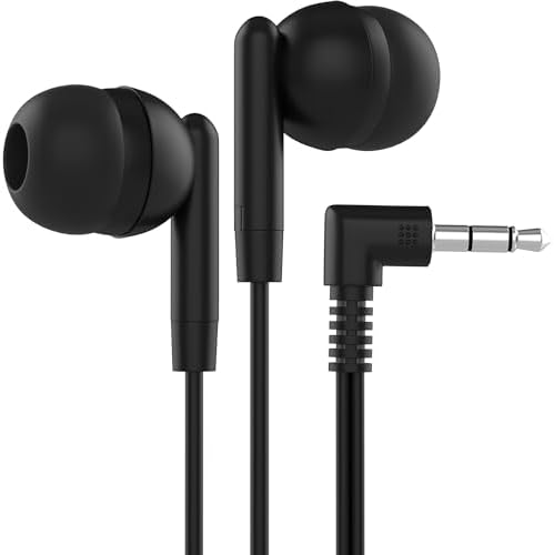 Maeline 20-Pack Tangle-Free Stereo Earbuds – Premium Wired Headphones for K-12 Classrooms, Libraries, Travel, and Fitness – High-Fidelity 3.5 mm Compatibility for Phones, Tablets, and Laptops – Sleek Jet Black Design for Ultimate Convenience and Storage Efficiency