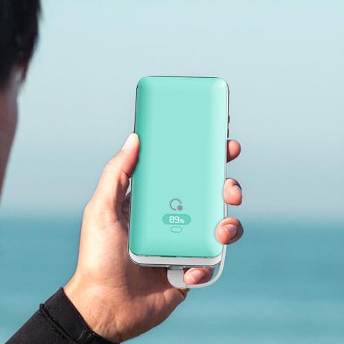 Ultimate Brand Q 10000 m Ah Portable Charger with Built-in Cables and AC Wall Plug – Fast Charging Power Bank with USB-C, Triple Output Ports for i Phone, Tablet & All Smartphones – Perfect Travel Companion for On-the-Go Charging