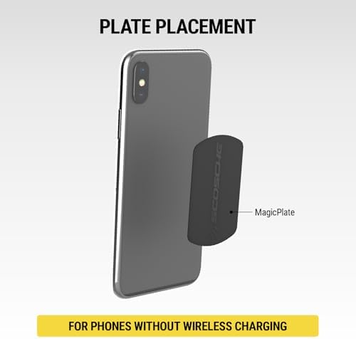 Scosche MRK2 PK-UB Universal Magnetic Phone Mount Metal Plate Kit – Essential Replacement for Secure Smartphone Holding in Vehicles – Enhanced Compatibility with All Devices & Cases – Pack of 2 Durable, Sleek Black Plates for Effortless Installation and Reliable Hands-Free Navigation