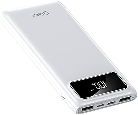 Ultra-Fast 10000 m Ah Portable Power Bank with Dual USB Ports – Universal Charger for Quick Device Replenishment – Lightweight & Compact Power Solution with Included USB Cables (Black) – Optimal Compatibility for On-the-Go Charging