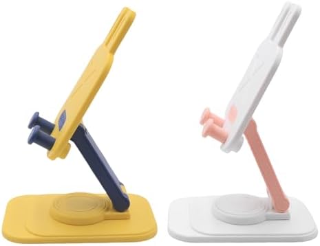 Cute Rabbit 2-Pack Foldable Phone Stand Holder: 360-Degree Adjustable Desk Accessory for All Smartphones – Stylish Functionality and Enhanced Compatibility for Everyday Use