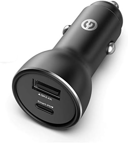 High-Speed Dual-Port PD Car Charger for i Phone 12, 13, 14 – Apple Certified 30 W USB C to Lightning Adapter for Rapid On-the-Go Charging – Compact Vehicle Power Solution for i Phone XR, XS, 11, 13 Pro Max and More