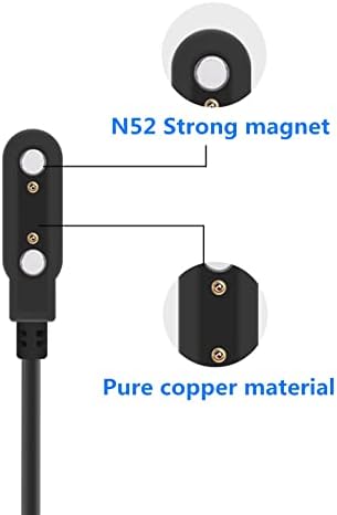 Dual Pack Magnetic Smart Watch Charger Cable – Fast Charging Solution for Fitness Trackers and Smartwatches, Optimal 7.62 mm Pin Spacing for Enhanced Compatibility, Portable and Durable Charging Accessory for Active Lifestyles