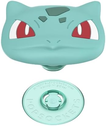 Mag Safe-Compatible Pop Socket Phone Grip Featuring Sleepy Bulbasaur – Secure Hands-Free Kickstand with Wireless Charging Support – Ideal Pokémon Accessory for Enhanced Device Handling and Viewing Experience
