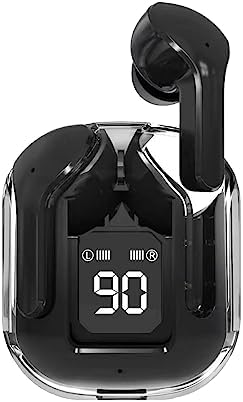 Crystal Bluetooth Wireless Earbuds with Noise Reduction – Mini True Wireless Gaming Headset Featuring Bluetooth 5.2 and Multipoint Pairing for Enhanced Audio Experience – Stylish Transparent Design for Music and Gaming Enthusiasts