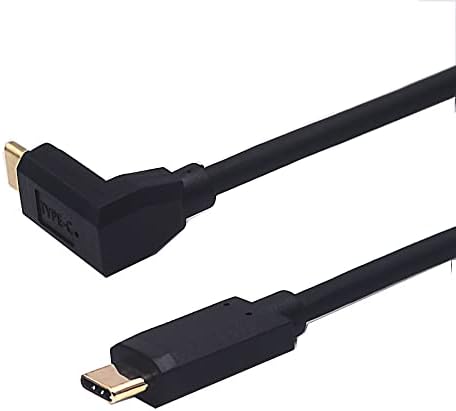 2 Feet 10 Gbps USB 3.1 Type C Cable – Versatile Male to Male Design with Angled Connectors for 4 K@60 Hz Monitors, Fast Data Transfer & Charging Capability, Durable High-Speed AV Connection for Home Office & Entertainment Setup