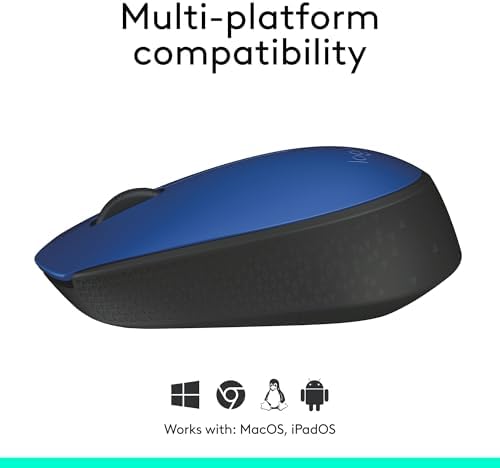 Logitech M170 Wireless Mouse – Ultra-Responsive Optical Tracking, Ambidextrous Design for All Users, 2.4 GHz USB Mini Receiver, 12-Month Battery Life, Perfect for PC, Mac & Laptop – Elevate Your Productivity with Seamless Wireless Freedom