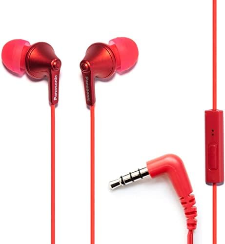 Panasonic Ergo Fit Wired Earbuds with Microphone – Superior Sound Quality with Ergonomic Comfort, Universal 3.5 mm Jack Earphones for Phones and Laptops in Stylish Metallic Purple – Custom-Fit Earpieces (S/M/L) for Optimal Audio Experience and Hands-Free Calls – RP-TCM125-VA