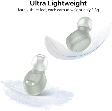 Kurdene Bluetooth 5.3 Wireless Earbuds – Featherweight Sports Earphones Delivering Rich Deep Bass and Crystal-Clear Call Clarity – Chic Light Blue In-Ear Headphones for Ultimate Comfort During Workouts and Daily Activities