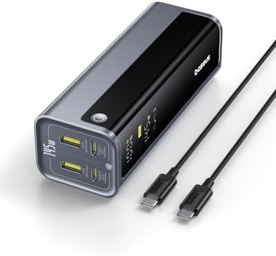 Baseus 20800 m Ah 145 W Multi-Device Power Bank – Rapid Charging Hub with 4 Ports & Smart Digital Display for Mac Book, i Phone, Samsung, Dell & Steam Deck – Ultimate Portable Charger for Professionals & Gamers on the Move