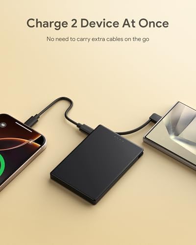 Magnetic Slim Power Bank for i Phone 16 & 15 Series, 5000 m Ah USB-C Fast Charging Portable Charger – Ultra-Compatible Battery Pack for Android and Samsung Devices with Effortless Magnetic Connection and Lightweight Design