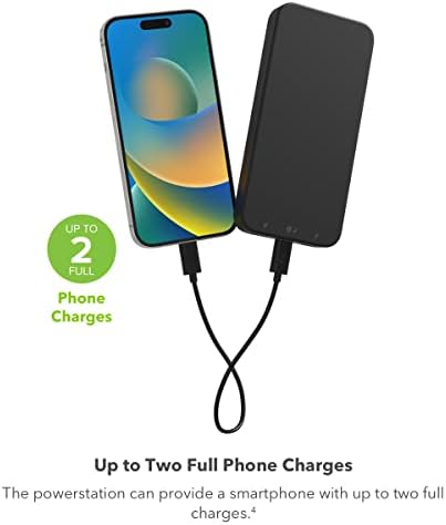 Mophie Powerstation Mini 5,000 m Ah Portable Power Bank – Ultra-Fast 20 W USB-C PD Charger for Rapid Device Recharging, Compact Pocket-Sized Design with LED Battery Indicator, Includes USB-C Cable for Instant Connectivity, Essential Travel Accessory for On-the-Go Smartphone Power