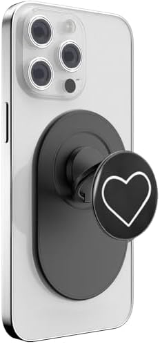 Magnetic Phone Grip for MagSafe, Phone Ring Holder Finger Kickstand Wireless Charging Compatible, Adjustable Magnet Phone Rings Gripper Stand for iPhone Mag-Safe Accessories – Black – Enhanced Compatibility and Speed