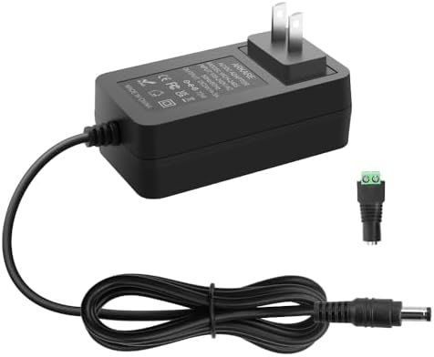 High-Performance 24 V 2 A Power Supply Adapter: Versatile 48 W AC to DC Converter for LED Strips, CCTV Cameras, and Printers – 4.9 FT Cable with Dual Barrel Plug Compatibility (5.5 x 2.5 mm & 2.1 mm) – Universal Input 100 V-240 V for Safe and Consistent Power Delivery – Essential Power Solution for Home and Professional Use with Enhanced Safety Features