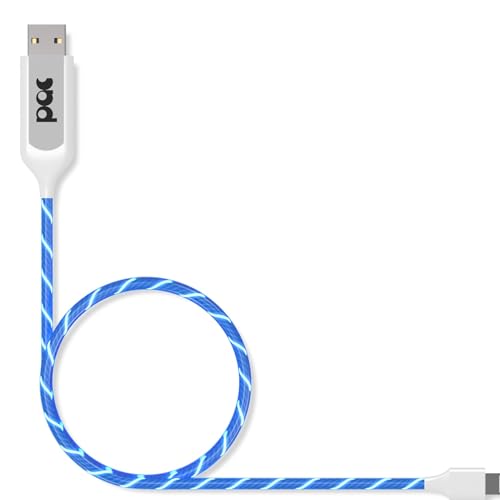 Statik Power Aware 3 FT LED Light-Up USB Charging Cable – Fast Charging Cord for All Devices with Real-Time Status Indicator – Durable and Stylish Solution for Home, Office, and Travel Charging Needs