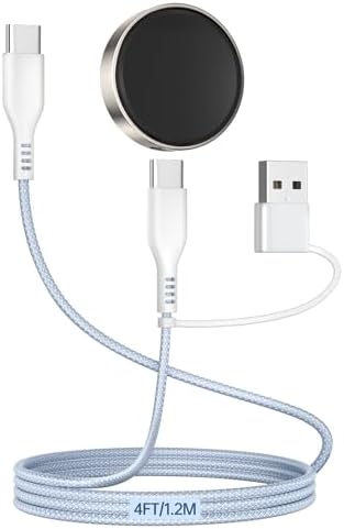 Dual-Function 60 W Fast Charging Cable for Samsung Galaxy Watch – Versatile USB-C/A Nylon Braided Charger for i Phone 16 & Galaxy S25 Ultra – Travel-Friendly Power Solution for Galaxy Watch Series 7/Ultra/6 Classic/5 Pro/4 – Exceptional Durability & Performance