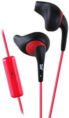 JVC Gumy Sport Earbuds – Black and Red Sweat-Proof Wired Headphones with Secure Comfort Fit for Active Lifestyles – Tangle-Resistant Long Cord, Enhanced Device Compatibility, Perfect for Workouts and Daily Commutes