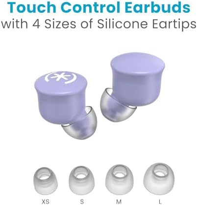 Speck Gemtones Wireless Earbuds – Bluetooth 5.3 Headphones with 28 Hours of Battery Life, USB-C Charging & Custom EQ App for i Phone & Android Users – Stylish White Album Design with Two-Year Warranty for Ultimate Audio Experience