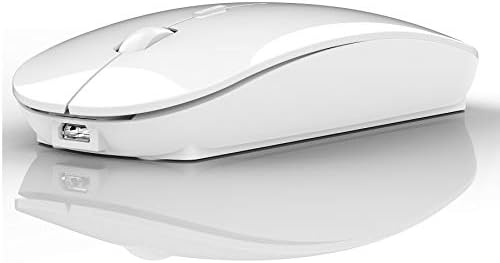 Sleek Bluetooth Wireless Mouse for Mac, Windows & i Pad – Ergonomic Design, High-Precision Navigation, Rechargeable & Dual-Mode Compatibility (Gray & Black) – Elevate Your Productivity with Clutter-Free Connectivity