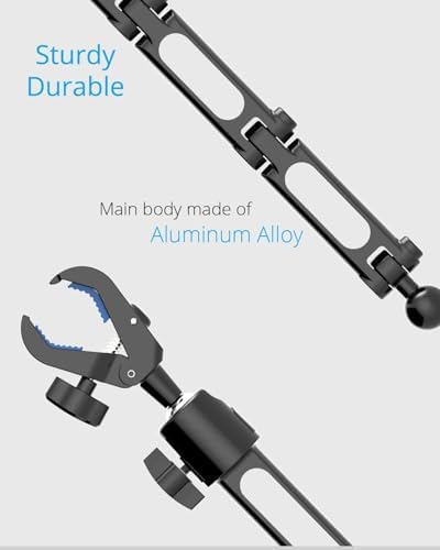Premium Aluminum Alloy Rear View Mirror Smartphone Holder – Versatile Multi-Angle Adjustment and Rotatable Car Mount for 4-7 Inch Devices – Elevate Driving Safety and Accessibility with Stylish Black Finish for i Phone and Android Users