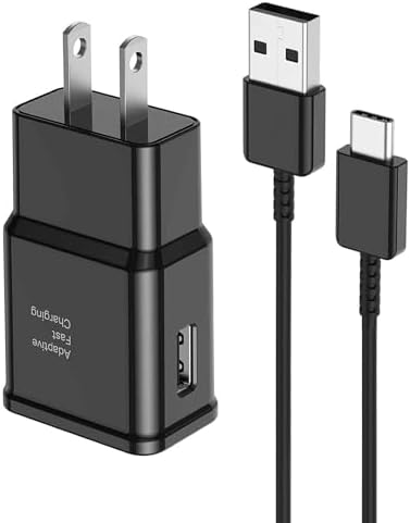Samsung Ultra-Fast Charging Solution: 6.6 ft Type C Cable & USB Wall Charger for Galaxy S10, S20, Note 20 – Rapid Power Boost, Superior Durability & Travel-Ready Design for On-the-Go Convenience