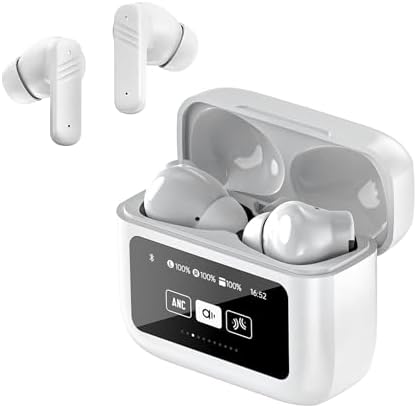 Revolutionize Your Listening Experience with Advanced Touch Control Wireless Earbuds Featuring Leading Active Noise Cancellation – Perfect for i Phone & Android Users – Ergonomic Sports Design for Ultimate Comfort and Secure Fit – Extended Battery Life with Rapid Charging for On-the-Go Convenience