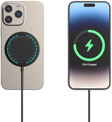 Magnetic Fast Wireless Charger Pad for i Phone 16/15/14/13/12 – 15 W Max Power, Sleek Purple Design, USB-A Compatibility for Effortless Charging Solutions