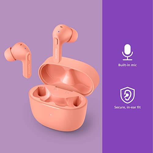 Philips T2206 True Wireless Earbuds – Compact Charging Case, IPX4 Water-Resistant Design, Enhanced Audio Mobility for Active Lifestyles, Rapid Pairing Technology, Secure Fit for Music Lovers and Fitness Enthusiasts