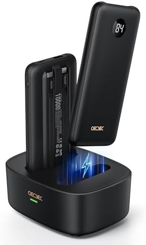 Dual Portable Charger Set – 10,000 m Ah Power Banks for Fast Charging, Includes Cords for i Phone, Galaxy S24/S23, Pixel & More – Perfect for Sharing & Travel Convenience with 15 W Quick Charge Technology