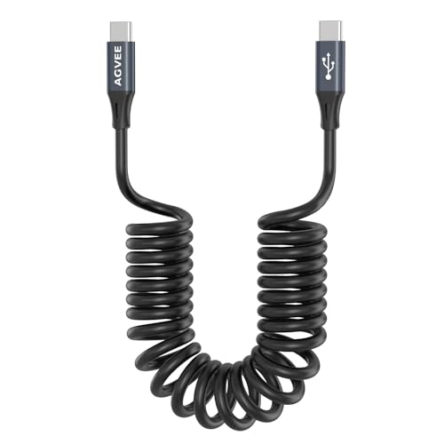 AGVEE 2 Pack 5 ft Coiled USB to USB-C Charging Cables – High-Speed 3 A Fast Charger for i Phone 16/15 Car Play, Galaxy S Series, and Google Pixel – Tangle-Free Design for Effortless Charging in Cars and at Home – USB-IF Certified for Quality and Safety – Durable, Compact, and Ideal for On-the-Go Power Solutions