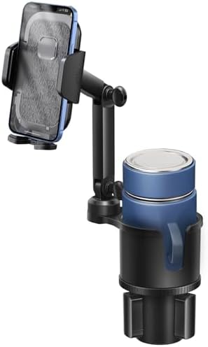 Versatile 2-in-1 Adjustable Cup Phone Holder for Cars – Secure Universal Mount for Large Smartphones and Drink Bottles, Engineered for No-Shake Stability During Hands-Free Driving in Trucks and SUVs, Optimal Compatibility for All Mobile Devices