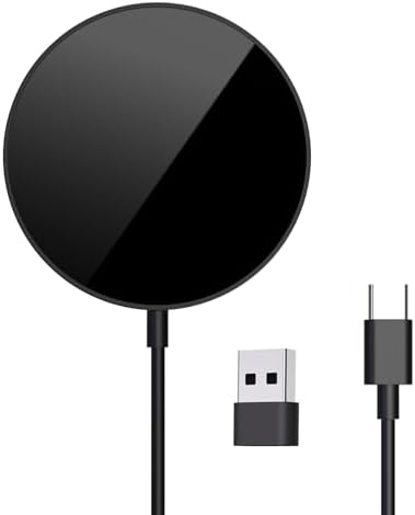Enhance Your Charging Experience with the Premium 15 W Mag Safe Wireless Charger – LCD Display, Magnetic Fast Charging Pad for i Phone 12-16 Series, Sleek Glass Design, USB-C Port, Perfect for On-the-Go Power Solutions