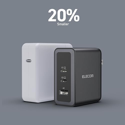 Ultra-Fast ELECOM 150 W USB-C Wall Charger Block – Compact Multi-Port Ga N II Adapter for Rapid Charging of Laptops, Tablets, i Phones & More – Enhanced Safety Features for All Devices – Perfect for On-the-Go Charging Solutions