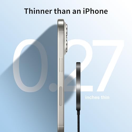 Powerful Magnetic Wireless Charger for i Phone 12-16 Series & Air Pods – 15 W Fast Charging Pad with USB-C Port – Ultimate Compatibility & Stability for Efficient Charging – Compact Design for Travel & Office Use – Qi2 Protocol Enabled for Rapid Performance & Durability