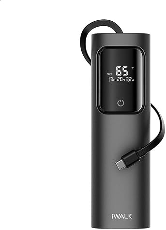 i WALK 20000 m Ah Laptop Power Bank – 65 W Triple Output Fast Charger with Built-in USB-C Cable, PD & QC Technology for Ultimate Device Compatibility – Perfect for Mac Book Pro, HP Laptops, i Phone 15/14/13/12, i Pad, Samsung & Steam Deck – Lightweight & Durable Portable Power Solution for On-the-Go Charging