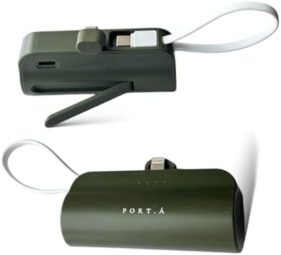 Ultra-Compact 5000 m Ah Fast Charging Power Bank with Dual Ports – Essential Mini Charger for i Phone and Type-C Devices with Built-In Kickstand – Travel-Friendly Power Solution for Samsung, Google, and Android Smartphones – Engineered for Optimal Performance and Portability