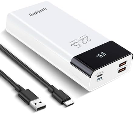 High-Capacity 20000 m Ah Power Bank with LED Display – Fast Charging Portable Charger Featuring QC 22.5 W & PD 20 W, 3 Outputs & Dual Inputs for i Phone, Samsung, i Pad & More – Ultimate Compatibility & Efficiency for On-the-Go Power Solutions