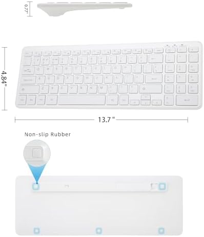Universal Wireless Bluetooth Keyboard with Ergonomic Design, Dual USB & Bluetooth Connectivity, Number Pad & Media Hotkeys – Perfect for Windows Laptops, Tablets & More, Enhancing Productivity & Comfort