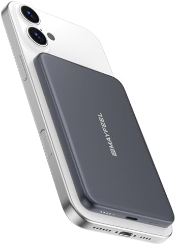 Mayfeel Ultra-Fast Magnetic Power Bank – Qi2 Certified 15 W Wireless & 20 W Wired Charger for i Phone 16/15/13/12 Series, 5000 m Ah Portable Battery Pack with Magnetic Alignment for Hassle-Free Charging Anywhere