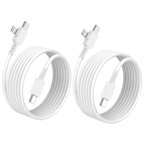 Premium 10-Foot USB-C to Lightning Charging Cable Set – Fast 90-Degree Connector for i Phone 16/15/14/13/12, i Pad, Mac Book, and Samsung Galaxy – Enhanced Durability with Superior Compatibility for Effortless Power and Connectivity