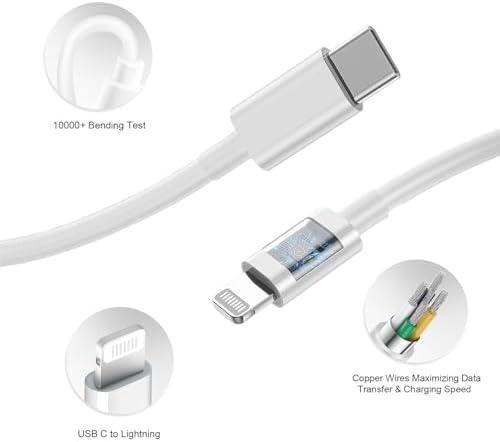 Revitalize Your Charging Routine with the 5 Ft USB C Fast Charging Cable for i Pad 9 th Generation (2021) – Includes 20 W Wall Adapter for Lightning Speed and Efficiency – Premium Quality USB C to Lightning Cord for Optimal Device Performance – Sleek White Aesthetic Perfect for Home and Office Use – Durable Design for Long-Term Reliability and Enhanced Compatibility with A2602, A2603, A2604, A2605 Models