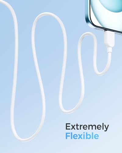 Ultra-Flexible 10 FT USB A to USB C Cable Set – 3-Pack for Seamless Charging & Data Transfer | Compatible with i Phone 16/15 Pro Max Plus, Galaxy S23, Apple Car Play & Android Auto | Premium White Design for Maximum Versatility and Speed