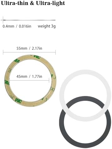 Universal Metal Rings for Mag Safe Accessories – Ultra-Thin Magnetic Stickers with 360° Rotation for i Phone 12-16 & Galaxy S20-S24 – 8-Pack (4 Black & 4 White) – Enhanced Device Compatibility & Quick Attachment Solutions