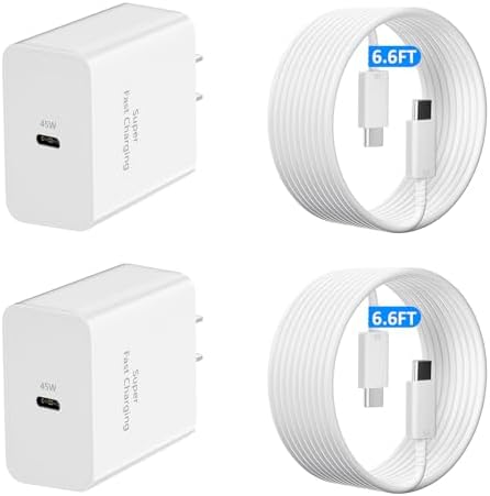45 W Super Fast USB-C Charger for Samsung Galaxy | Dual Port Fast Charging Block with 10 FT Cable | Ultimate Compatibility for Galaxy S25/S24/S23/S22 Series | Efficient, Reliable, and Travel-Friendly Charging Solution