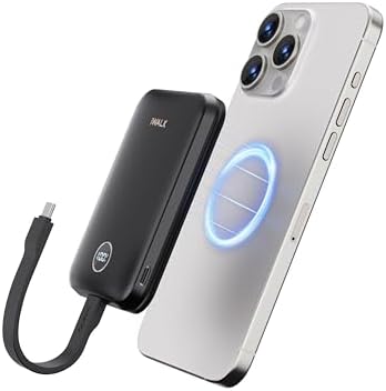 i WALK 10000 m Ah Magnetic Power Bank – 30 W High-Speed Wireless Charger with USB-C Cable, Qi2 Certified 15 W Battery Pack, LED Display for i Phone 16/16 Pro/15/14/13/12 Series & Samsung Galaxy – Ultimate Portability and Efficiency on the Go