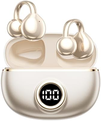 M97 Featherlight Open Ear Bluetooth 5.3 Clip-On Earbuds – Superior Waterproof Headphones with 50-Hour Battery, Immersive Deep Bass, and Quick Charge – Perfect for Running, Gym, and Active Lifestyles in Trendy Purple